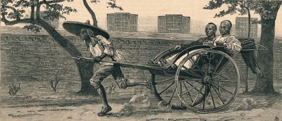 Jinriksha, czyli chiński wózek ręczny, ok. 1883 r. autorstwa Unbekannt