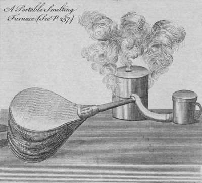 Przenośny piec do wytapiania, 1761. autorstwa Unbekannt