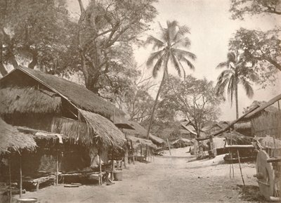 Typowa scena birmańskiej wioski, 1900. autorstwa Unbekannt