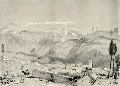 Widok na Alhambrę z Albaycin, XIX w., 1907. autorstwa Unbekannt