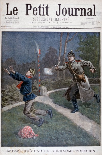 Chłopiec zastrzelony przez pruskiego żandarma uciekającego z zakładu karnego, 1900 autorstwa Unbekannt