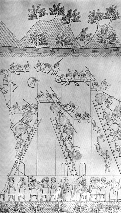 Miasto zdobyte przez Asyryjczyków, ok. 1853, ok. 1900-1920 autorstwa Unbekannt
