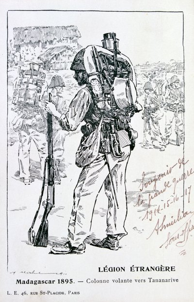 Kolumna francuskiej Legii Cudzoziemskiej posuwająca się w kierunku Tananarive, Madagaskar, 1895 autorstwa Unbekannt