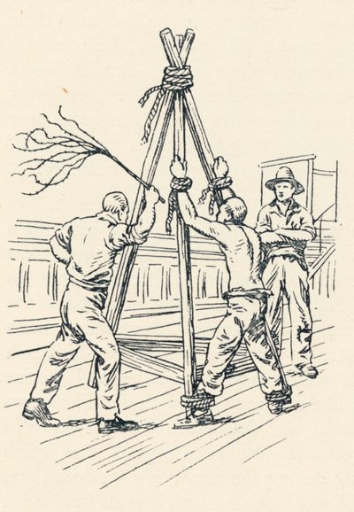 Skazany biczowany kotem o dziewięciu ogonach, 1834, 1984 autorstwa Unbekannt