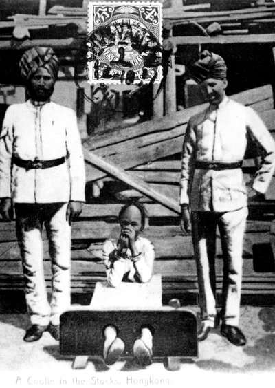 Kulis w dybach, Hongkong, 1908 autorstwa Unbekannt