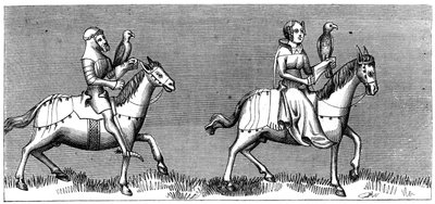 Pani wyruszająca na sokolnictwo, XIV wiek 1849 autorstwa Unbekannt