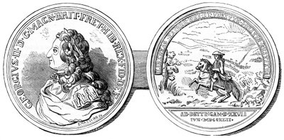 Medal wybity dla upamiętnienia bitwy pod Dettingen, 1743 XIX w. autorstwa Unbekannt