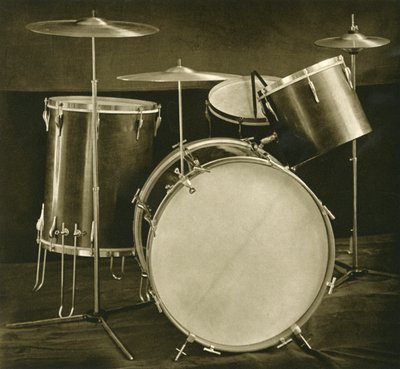 Zestaw bębnów i cymbałów instrumentów perkusyjnych czeskosłowackiej manufaktury, 1948 autorstwa Unbekannt
