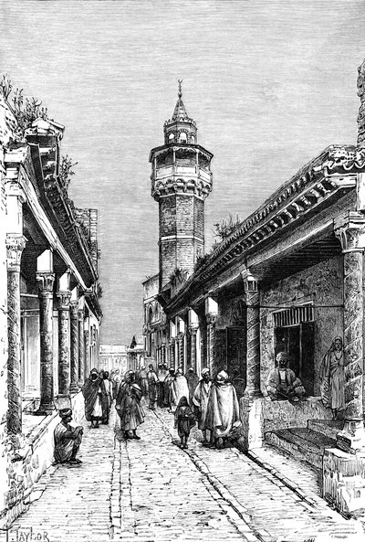 Ulica w dzielnicy Suk w Tunisie, Tunezja, 1895 autorstwa Unbekannt