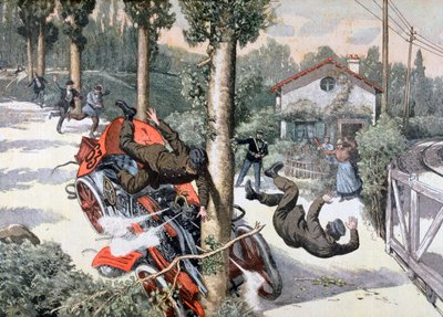 Straszny wypadek, wyścig z Paryża do Madrytu, 1903 autorstwa Unbekannt