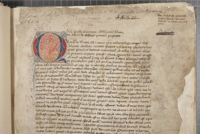 Transkrypcja, w trzech rękach, dzieł filozoficznych Marka Tulliusza Cycerona zaczerpnięta pozornie z editio romana z 1471 r., z marginaliami w ręku Archibalda Whitelawa i innych, ok. 1480 (tusz na pergaminie) autorstwa Unbekannt