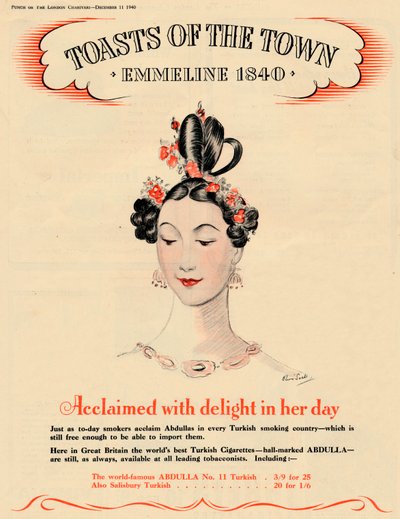 Okrzyknięty z zachwytem w jej czasach Toasty Miasta - Emmeline 1840, 1940 autorstwa Unbekannt