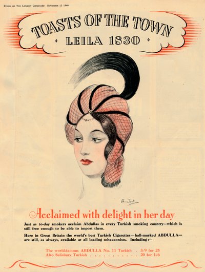 Okrzyknięty z zachwytem w jej czasach Toasty Miasta - Leila 1830, 1940 autorstwa Unbekannt