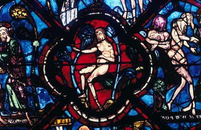 Adam w Edenie, witraż, katedra w Chartres, Francja, 1205-1215 autorstwa Unbekannt