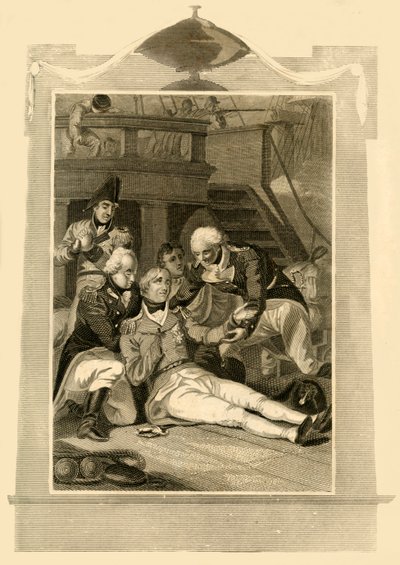Admirał Lord Nelson śmiertelnie ranny podczas zwycięstwa w bitwie pod Trafalgarem, 1805, 1816. autorstwa Unbekannt