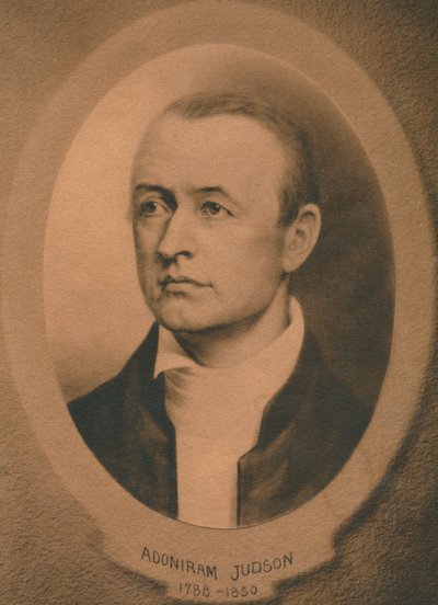 Adoniram Judson, Jr. 1788-1850, amerykański kongregacjonalista, a później misjonarz baptystyczny, ok. 1910 autorstwa Unbekannt