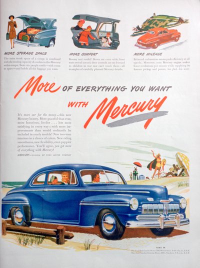 Reklama samochodów Mercury, 1946 autorstwa Unbekannt