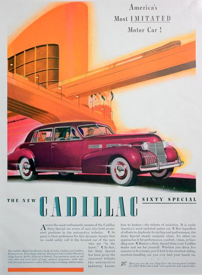 Reklama samochodu Cadillac Sixty Special, 1940 autorstwa Unbekannt