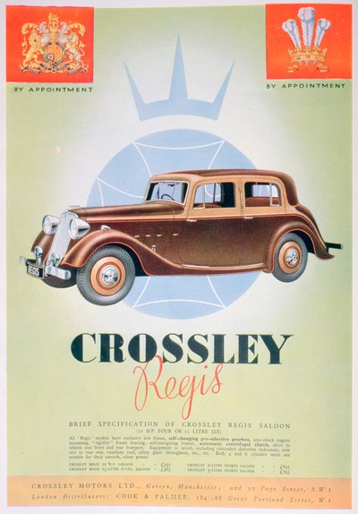 Reklama samochodu Crossley Regis, 1935 autorstwa Unbekannt