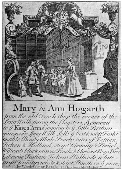 Reklama sklepu sukienniczego Mary and Ann Hogarths, początek XVIII w., 1901 autorstwa Unbekannt