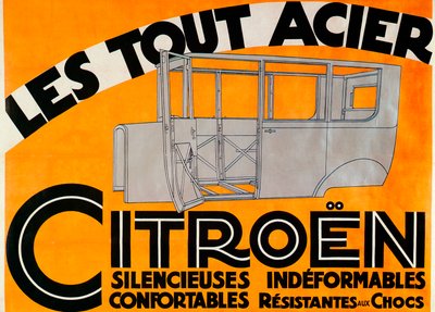 Reklama w całości stalowych samochodów Citroen, c1924 autorstwa Unbekannt