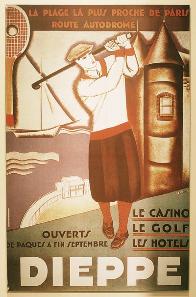 Reklama ośrodka golfowego w Dieppe, ok. 1920 r. autorstwa Unbekannt