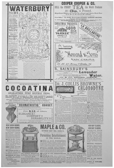 Strona reklamowa z Yuletide, rocznik bożonarodzeniowy, 1887 autorstwa Unbekannt