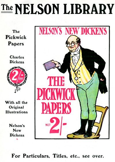 Reklama The Pickwick Papers autorstwa Charlesa Dickensa, sprzedana przez Nelson Library, 1912 autorstwa Unbekannt