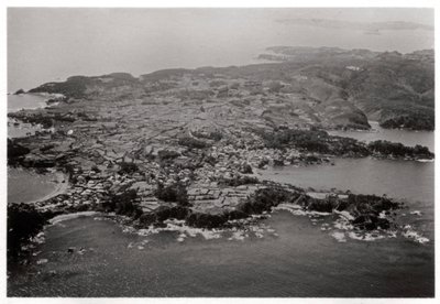 Widok z lotu ptaka na Oginohamę, Japonia, z Zeppelina, 1929 1933 autorstwa Unbekannt