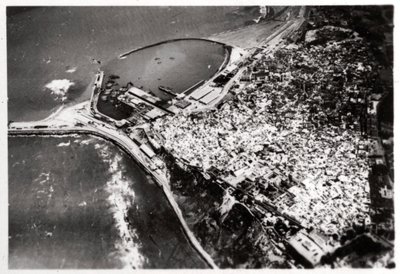 Widok z lotu ptaka na Tanger, Maroko, z Zeppelina, 1930 1933 autorstwa Unbekannt