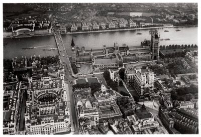 Widok z lotu ptaka na Westminster w Londynie z Zeppelina, 1931 1933 autorstwa Unbekannt