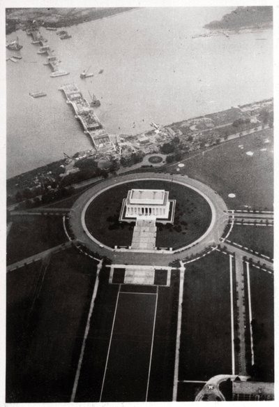 Widok z lotu ptaka na Lincoln Memorial, Waszyngton DC, USA, z Zeppelina, 1928 1933 autorstwa Unbekannt
