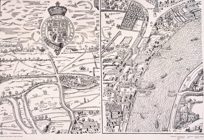 „Agas” mapa Londynu, c1561 autorstwa Unbekannt