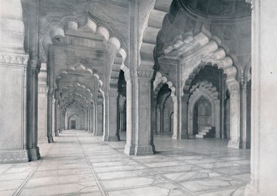 Agra. Wnętrze Moti Musjid. Meczet Perłowy, ok. 1910. autorstwa Unbekannt