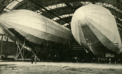 Sterowce w hangarze, I wojna światowa, 1914, ok.1920. autorstwa Unbekannt