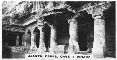 Jaskinie Ajanta, Vihara, Maharasztra, Indie, ok. 1925 r. autorstwa Unbekannt