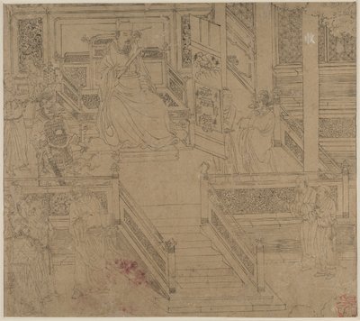 Album tematów taoistycznych i buddyjskich: Kings of Hells: Leaf 29, 1200s. autorstwa Unbekannt