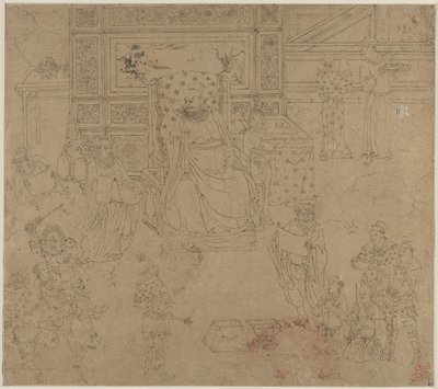 Album tematów taoistycznych i buddyjskich: Kings of Hells: Leaf 34, 1200s. autorstwa Unbekannt