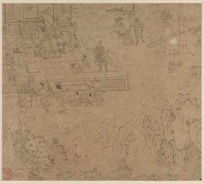 Album tematów taoistycznych i buddyjskich: Kings of Hells: Leaf 39, 1200s. autorstwa Unbekannt