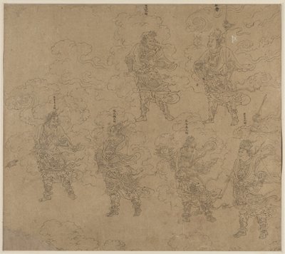 Album tematów taoistycznych i buddyjskich: Procesja bóstw taoistycznych: Liść 14, 1200s. autorstwa Unbekannt