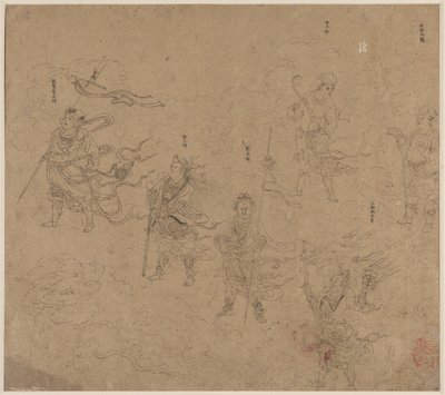 Album tematów taoistycznych i buddyjskich: Procesja bóstw taoistycznych: Liść 15, 1200s. autorstwa Unbekannt