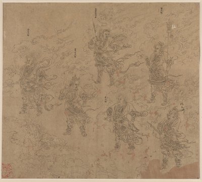 Album tematów taoistycznych i buddyjskich: Procesja bóstw taoistycznych: Liść 16, 1200s. autorstwa Unbekannt
