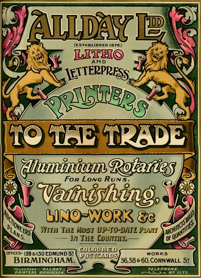 Allday Ltd - reklama, 1907 autorstwa Unbekannt