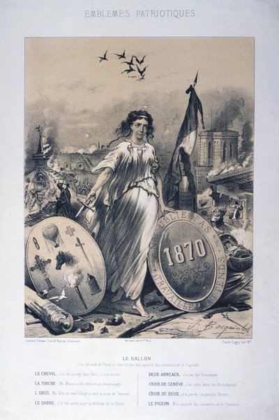 Alegoria francuskich emblematów patriotycznych, 1870 autorstwa Unbekannt
