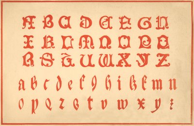 Alfabet, litery A-Z, duże i małe litery autorstwa Unbekannt