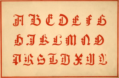 Alfabet, litery A-Z, wielkie litery autorstwa Unbekannt