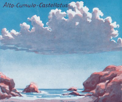 Alto-Cumulo-Castellatus - Tuzin głównych form chmur na niebie, 1935 autorstwa Unbekannt