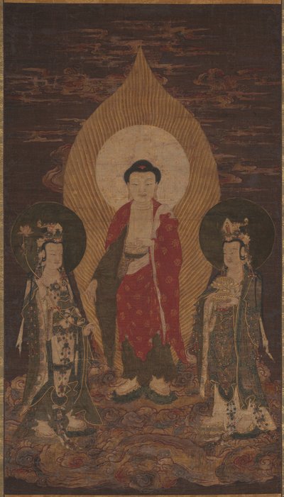 Triada Amitabha, prawdopodobnie 1400. autorstwa Unbekannt
