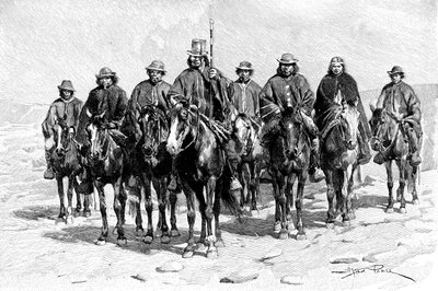 Araukański wódz Mapuche i jego sztab, ChileArgentyna, 1895 autorstwa Unbekannt