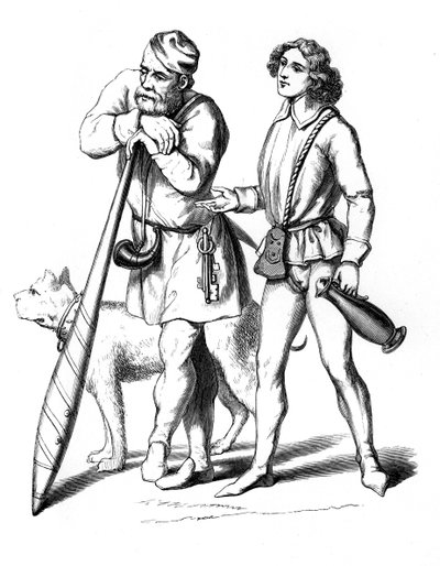 Angielski strażnik 1480 i służący 1475, XV wiek 1849 autorstwa Unbekannt